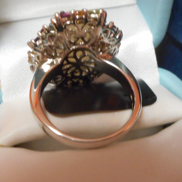 Ladies Large size Rhinestone Ring sz 10 I can't read the markings ... - Picture 5 of 7